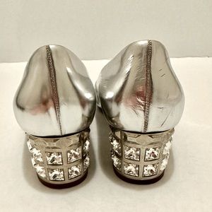 Miu Miu pumps with Rhinestones heels. Pre owned. Authentic